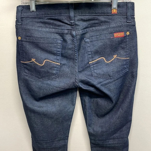 NWOT 7 For All Mankind The Skinny Dark Wash Denim Jeans 27 - Picture 2 of 16